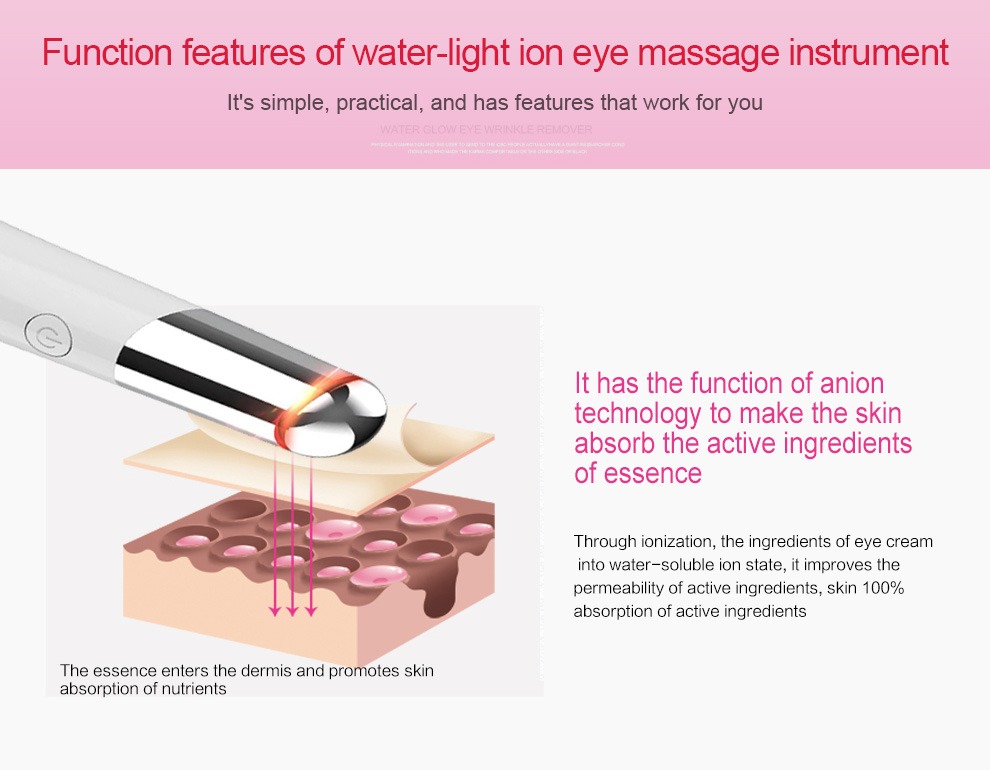 Dettagli del dispositivo per la cura della pelle del massaggiatore facciale ricaricabile tramite USB del massaggiatore per gli occhi di bellezza