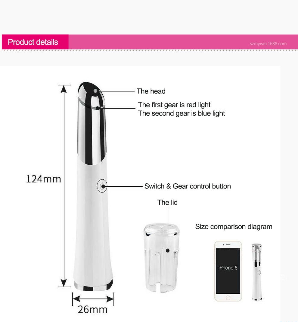 Dettagli del dispositivo per la cura della pelle del massaggiatore facciale ricaricabile tramite USB del massaggiatore per gli occhi di bellezza