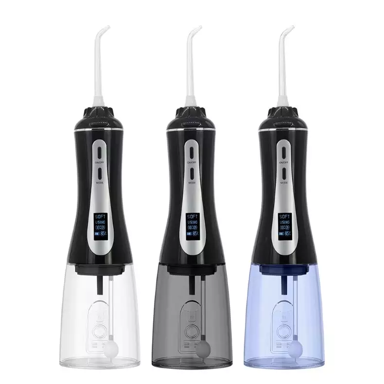 Potente idropulsore dentale senza fili da 350 ml con display OLED portatile e irrigatore orale con 5 modalità di pressione