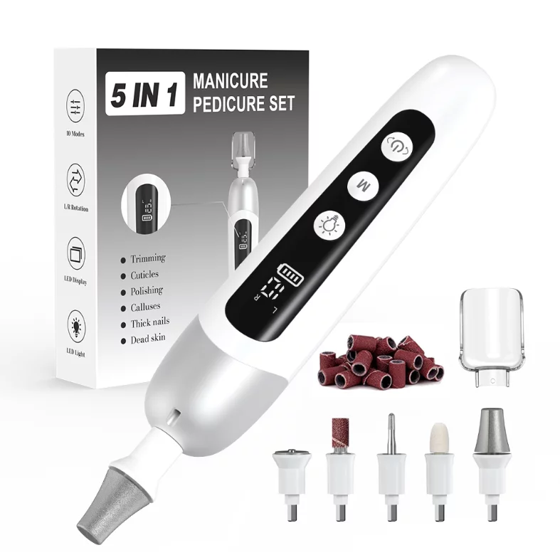 Kit professionale per manicure e pedicure, set di lime per unghie elettriche senza fili, trapano per unghie